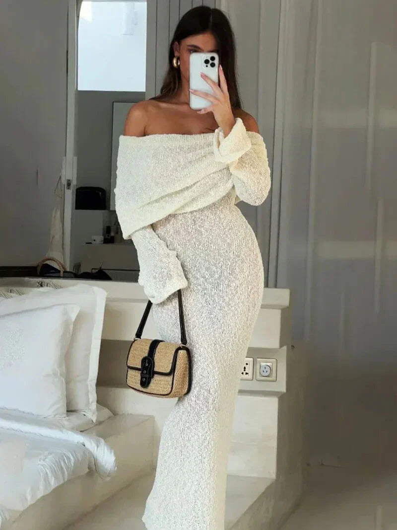 Luvik | Off Shoulder Neule Maksimekko