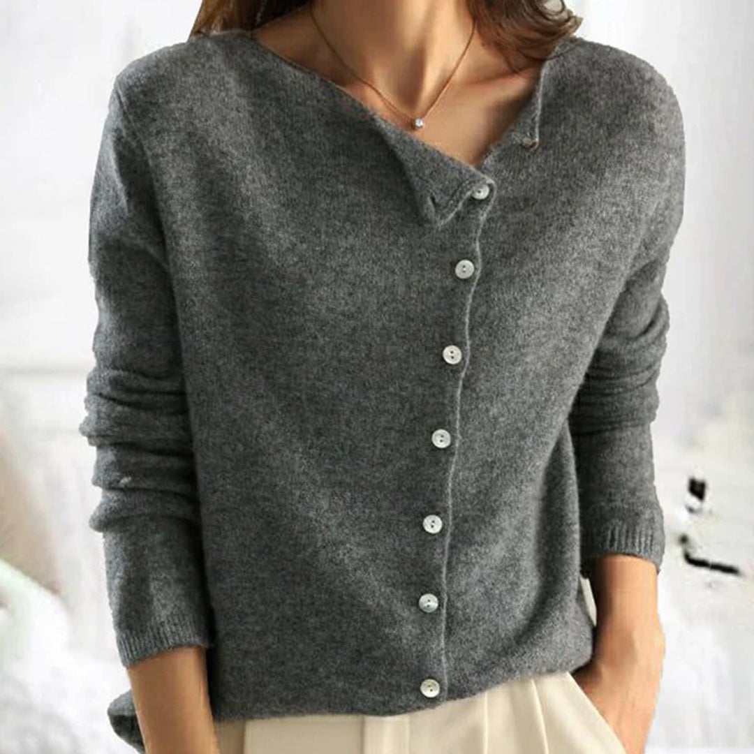 Luvik | with buttons U Boat U Neck Knit Sweater Women's Clothing