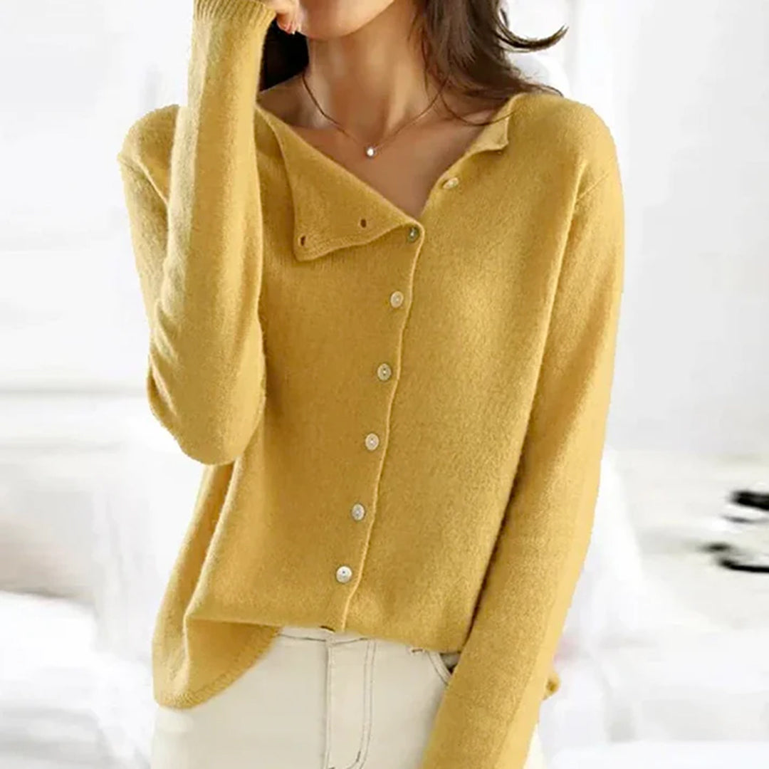 Luvik | with buttons U Boat U Neck Knit Sweater Women's Clothing