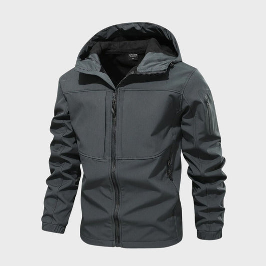 Luvik | Toiminnallinen Softshell Miesten Takki Vedenpitävällä Huoodilla