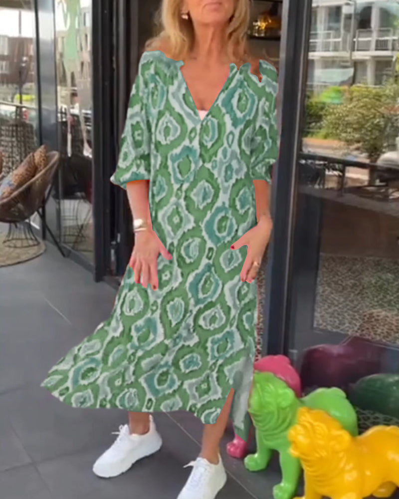 Luvik | Ru relaxed fit Puolihihat Pitkä mekko Rantal dress