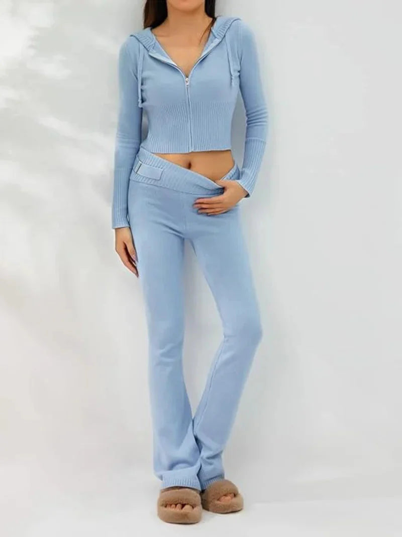 Luvik | Neulottu Setti Hupparipaita Neulottu Cardigan Neulottu Setti Loungewear Naisille