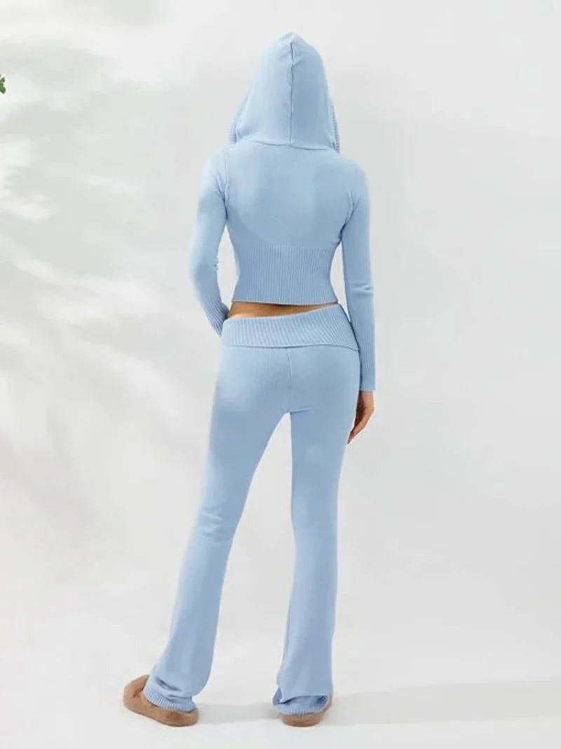 Luvik | Neulottu Setti Hupparipaita Neulottu Cardigan Neulottu Setti Loungewear Naisille