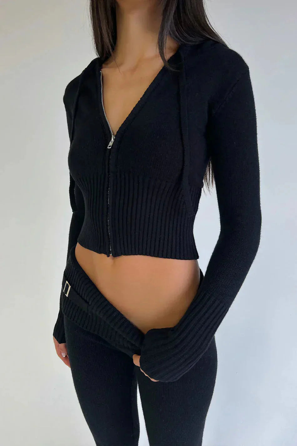 Luvik | Neulottu Setti Hupparipaita Neulottu Cardigan Neulottu Setti Loungewear Naisille
