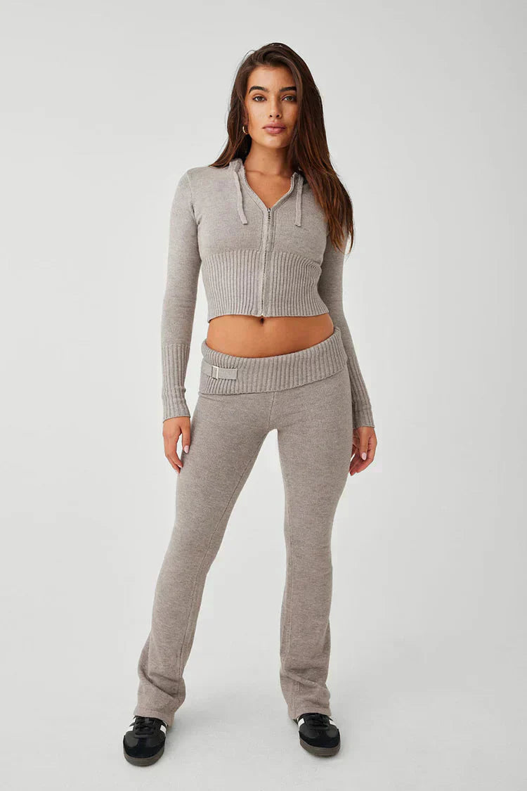Luvik | Neulottu Setti Hupparipaita Neulottu Cardigan Neulottu Setti Loungewear Naisille