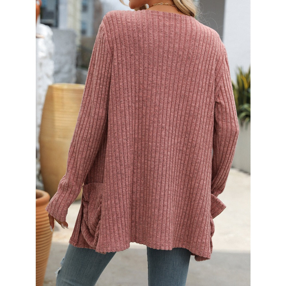 Luvik | Kevät ja syksy plus size T-paita V-pääntiölle naisille Solid