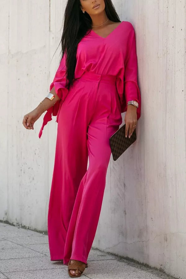 Luvik | Newport Look Kimono Leveät housut Puku