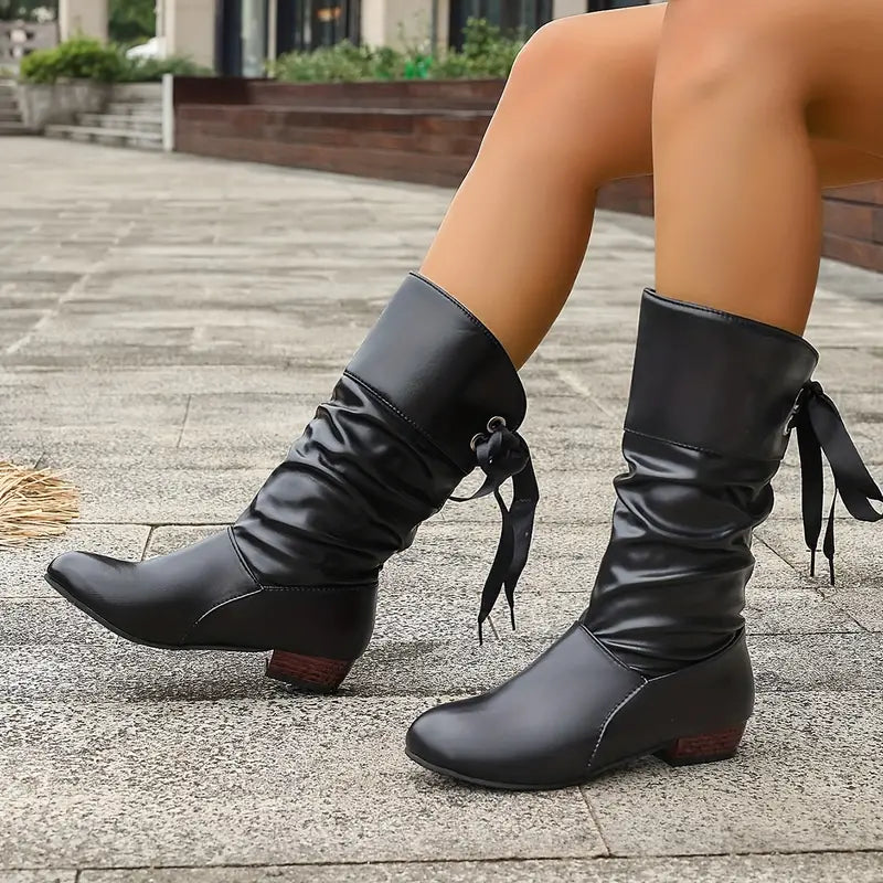 Luvik | Trendy Women's Shoes with Tightening and Low Height Up to the Knee