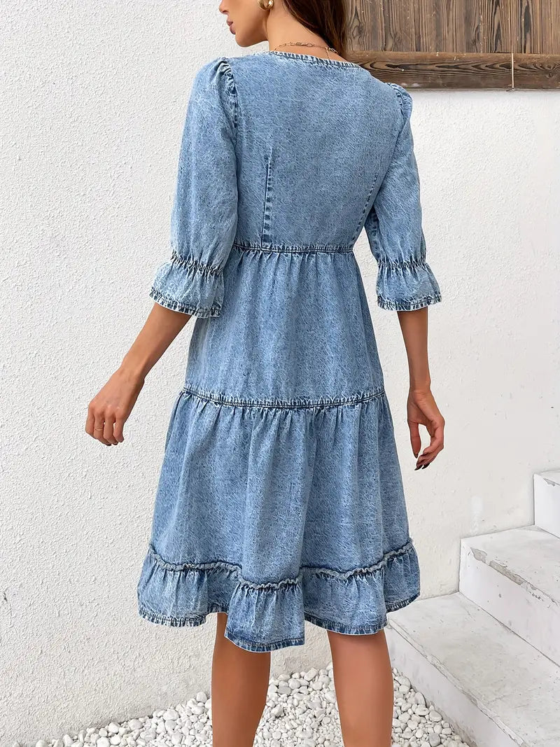 Luvik | Denim Mekko Korkealaatuisessa Laadussa