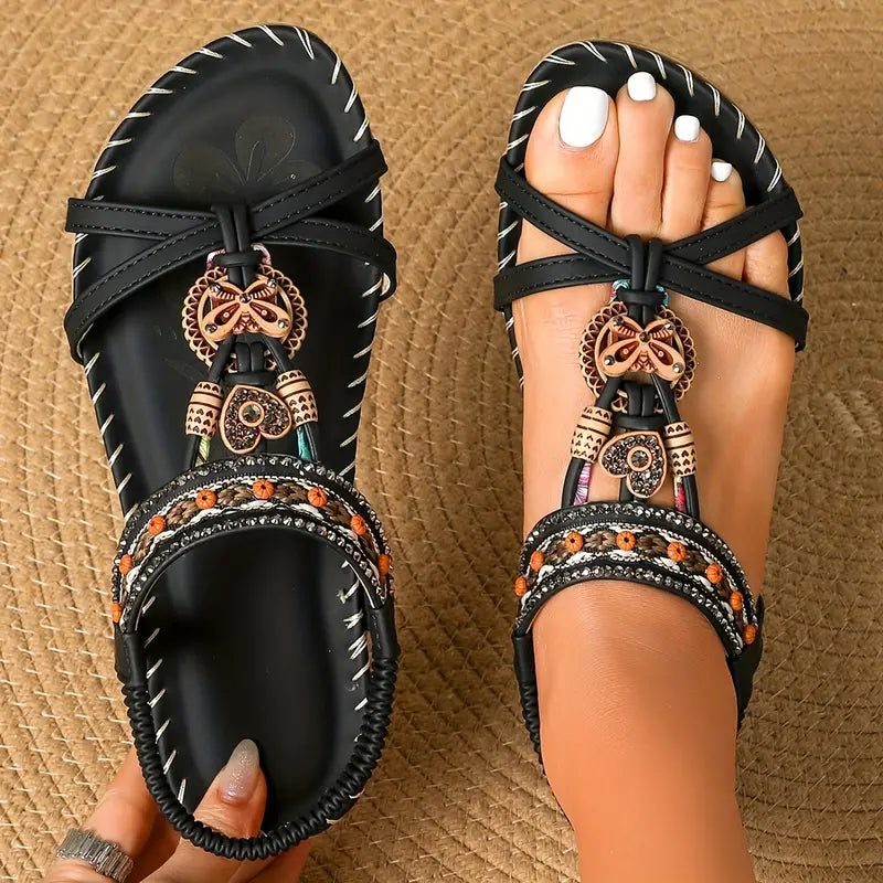 Luvik | Elegantti Ortopediset Sandalit Perhonen Kristallit