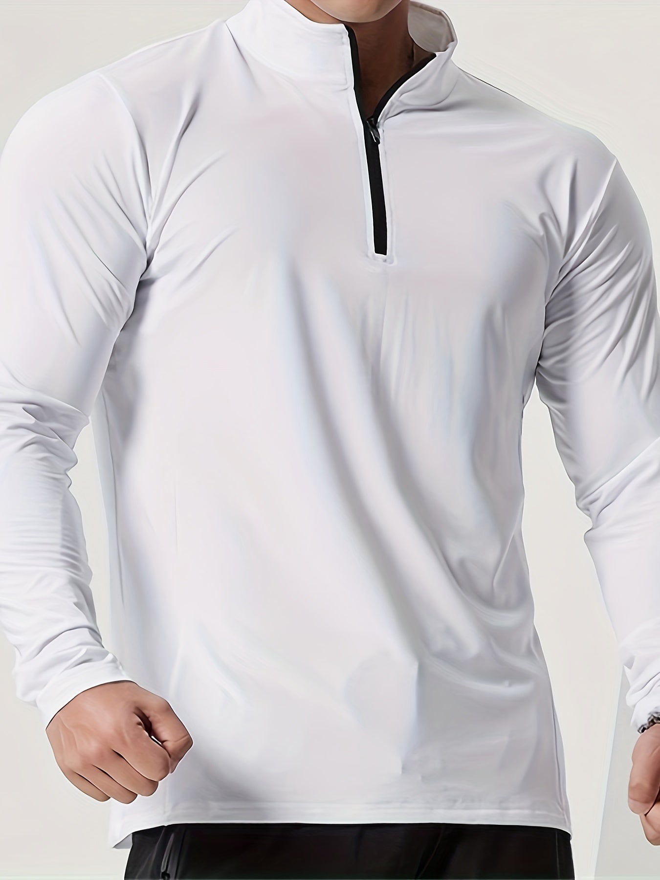 Luvik | Slim Fit Henley Shirt jossa on puolivetoketju ja seisova kaulus