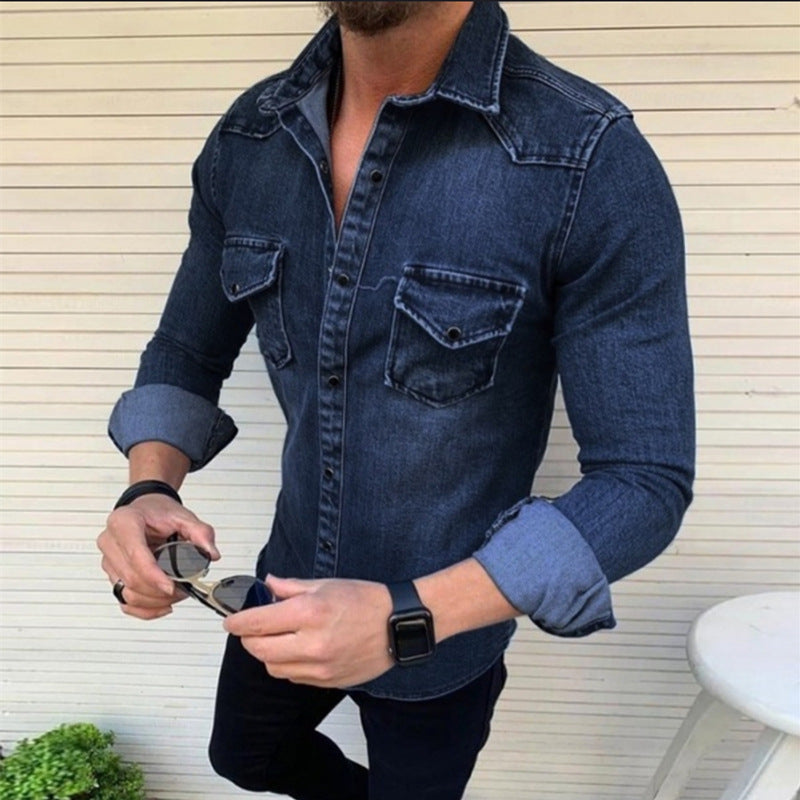 Luvik | Slim Fit Denim-paita Miehille