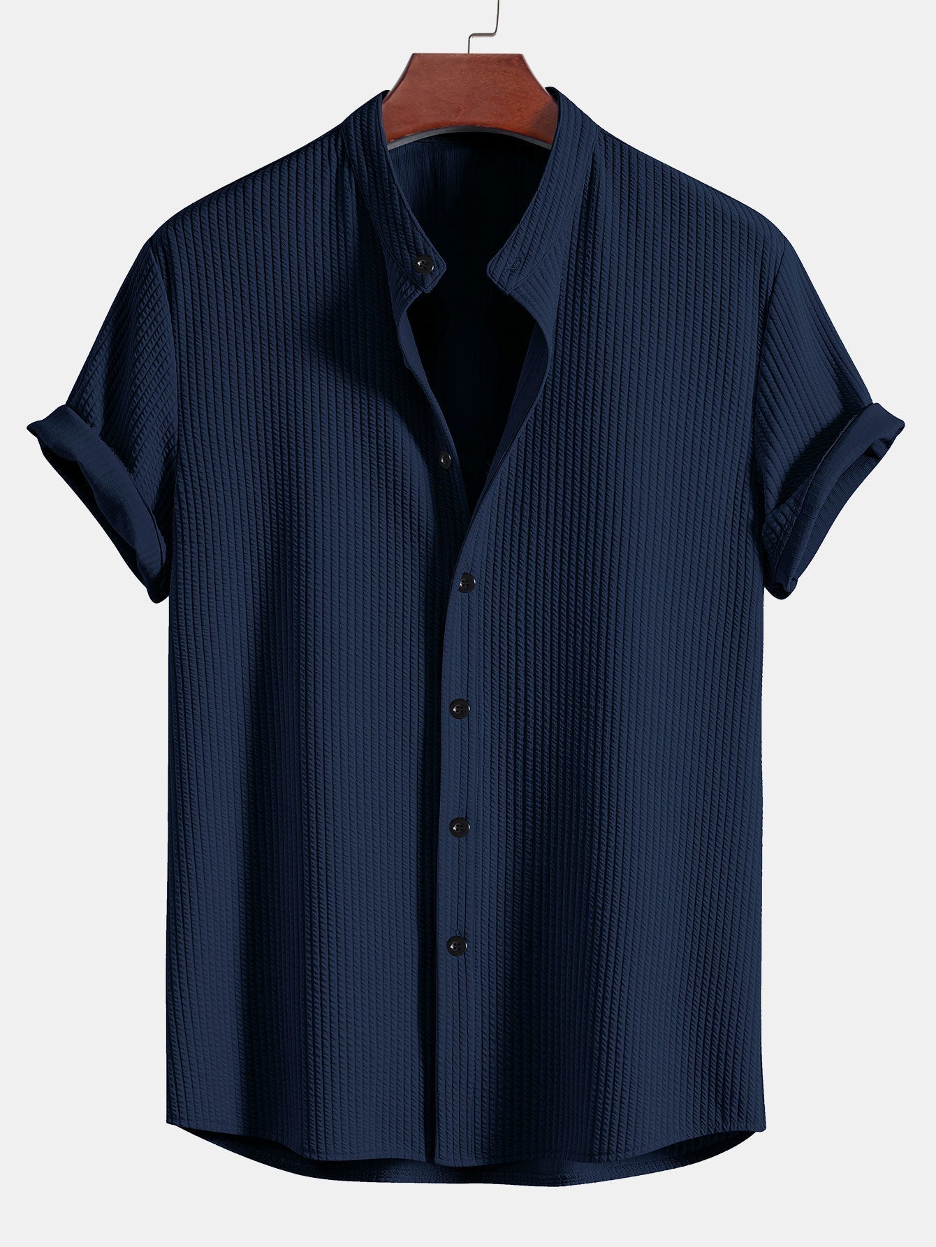 Luvik | Ribbed Stand Collar Blouse