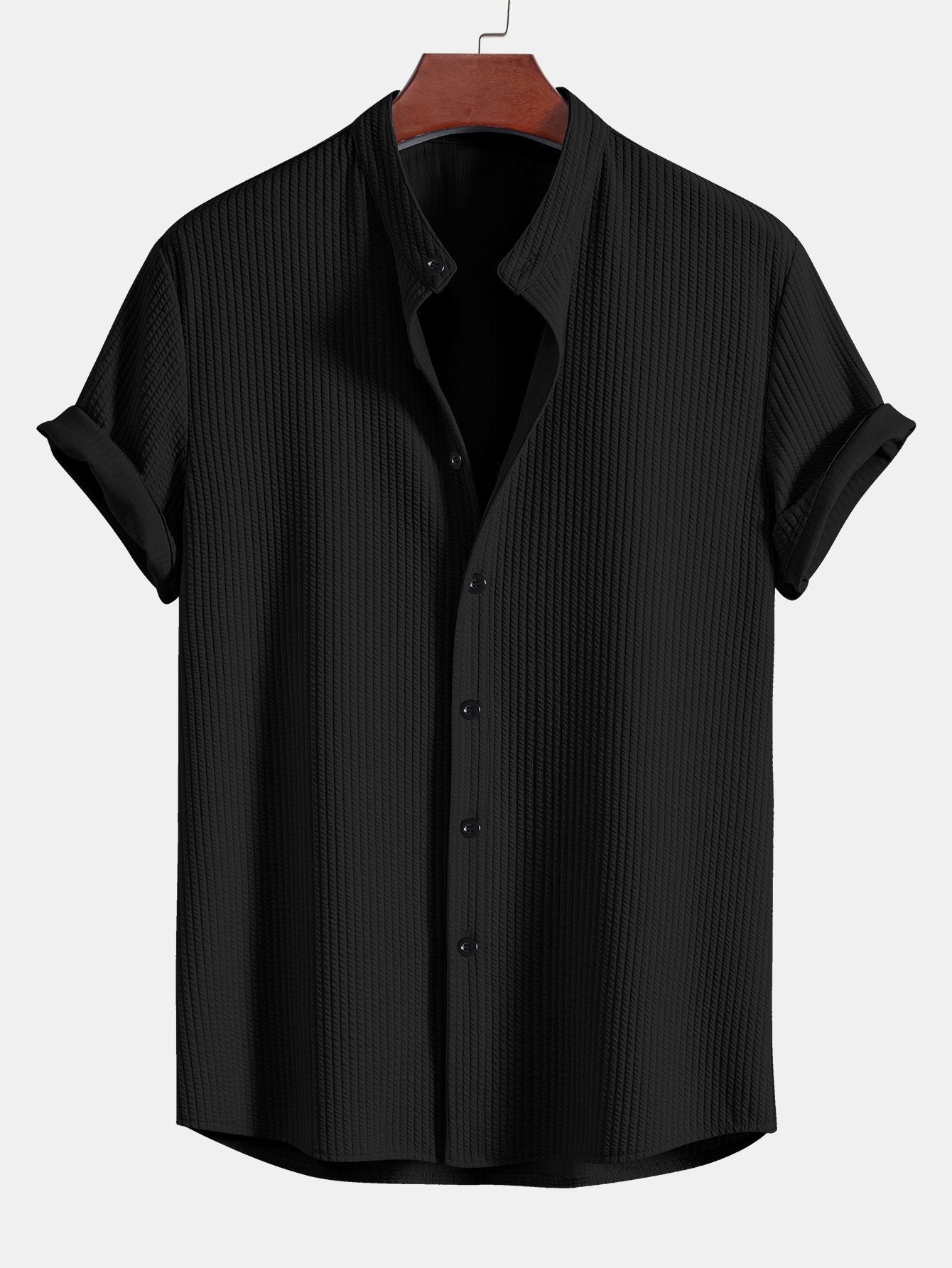Luvik | Ribbed Stand Collar Blouse