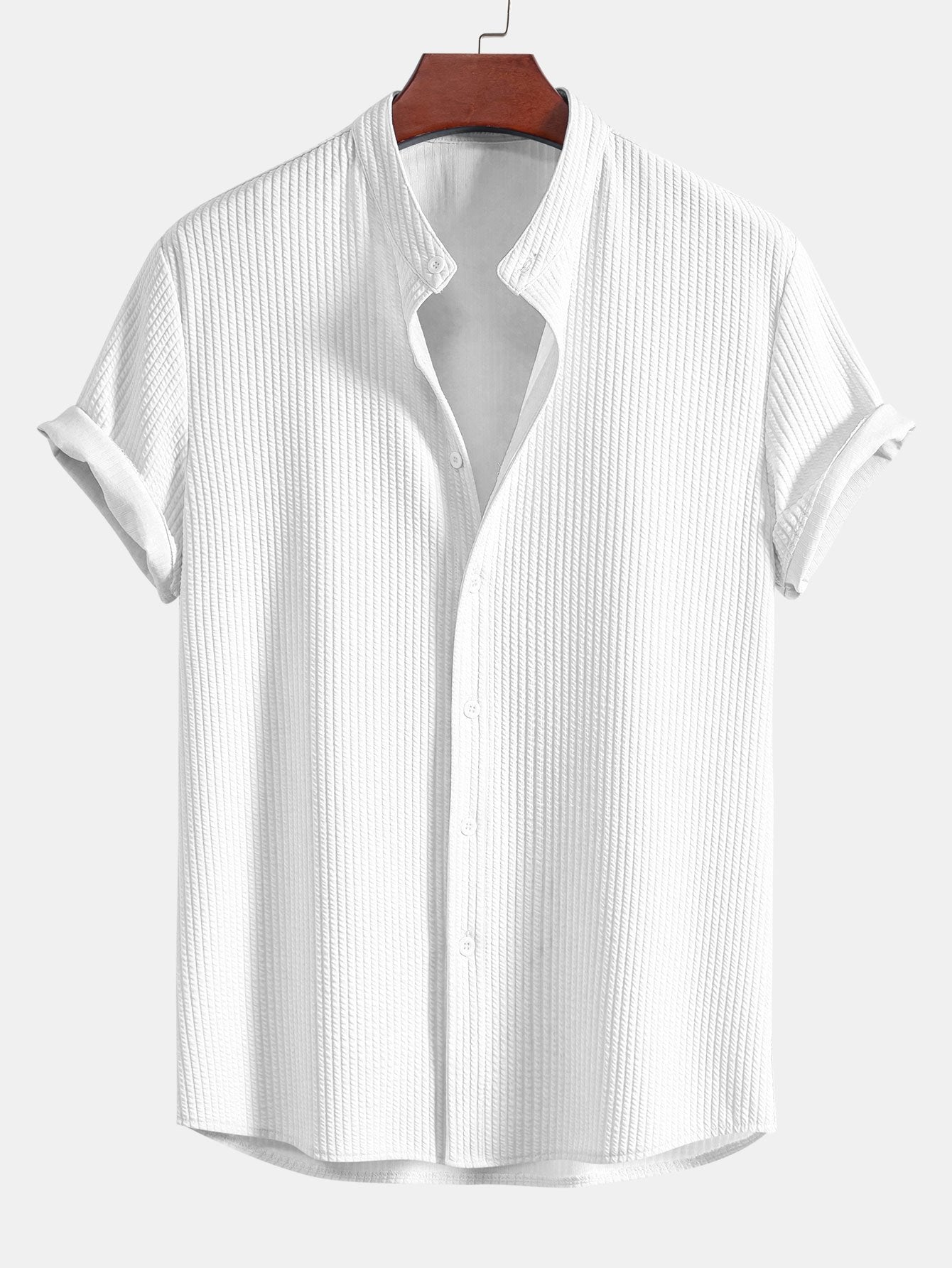 Luvik | Ribbed Stand Collar Blouse