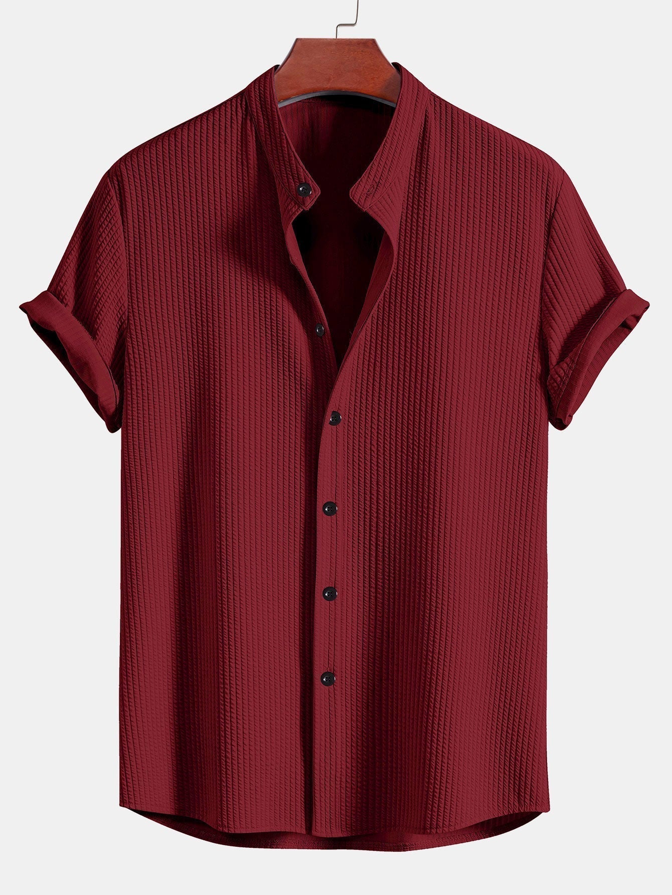 Luvik | Ribbed Stand Collar Blouse
