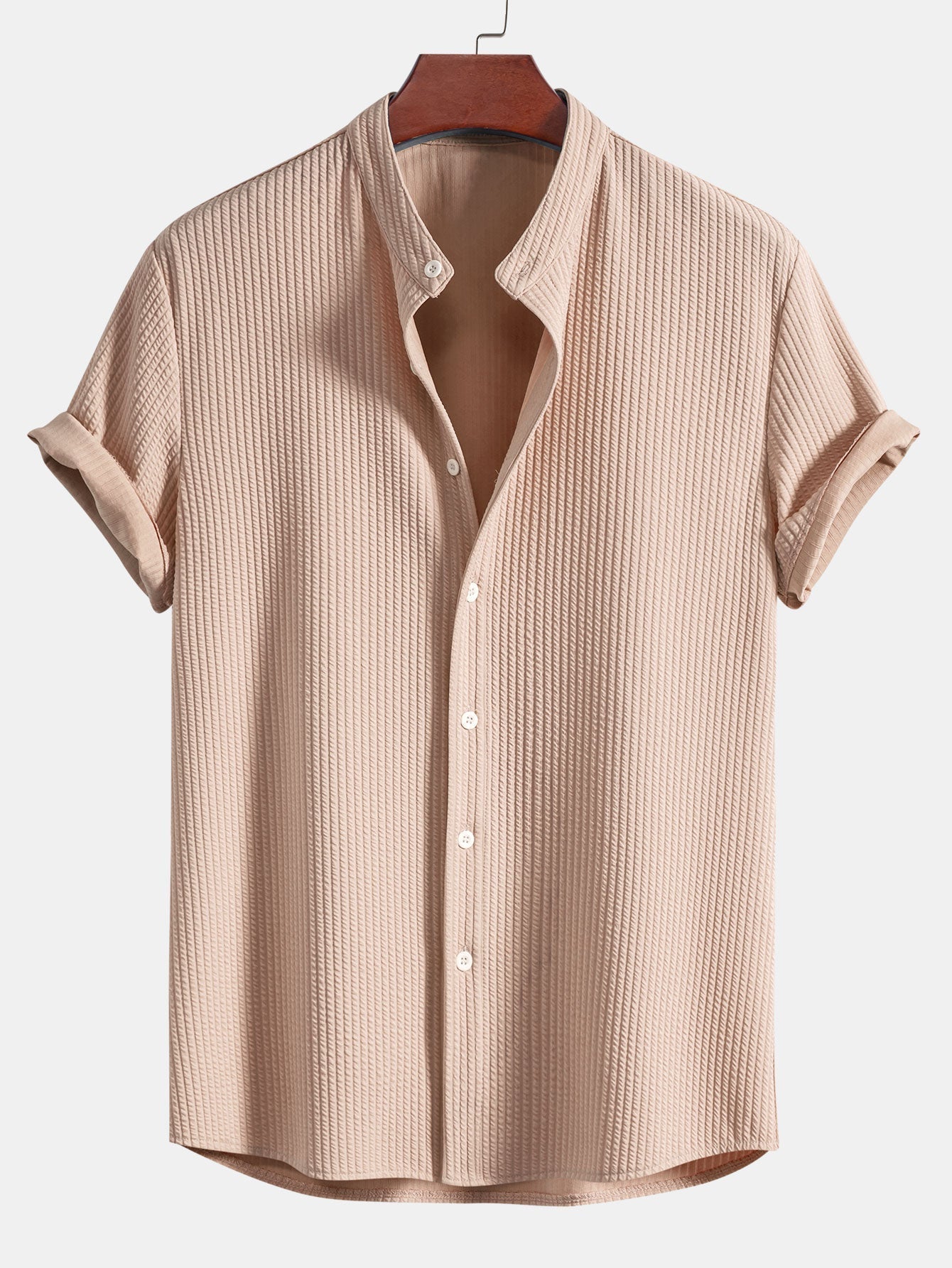 Luvik | Ribbed Stand Collar Blouse