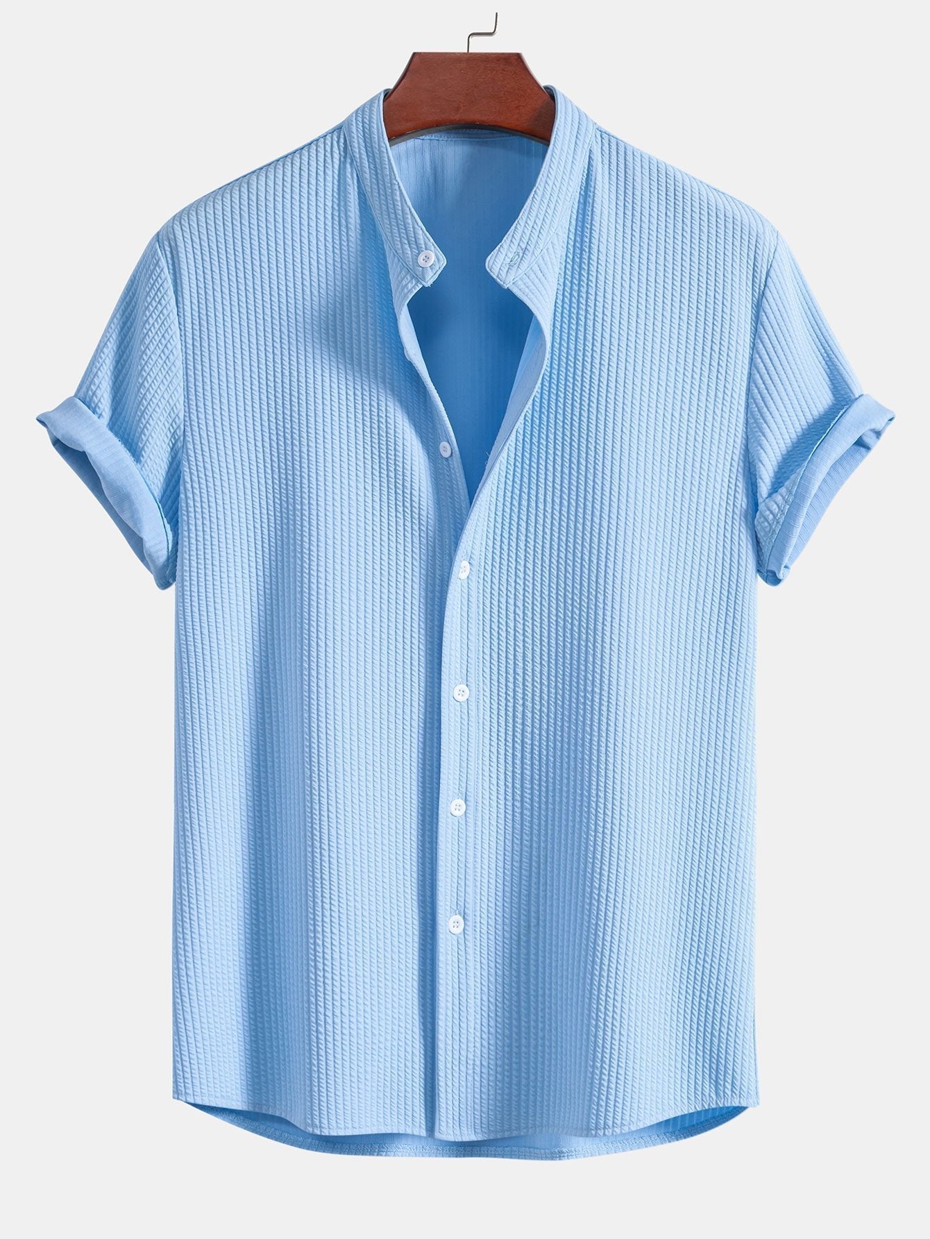 Luvik | Ribbed Stand Collar Blouse