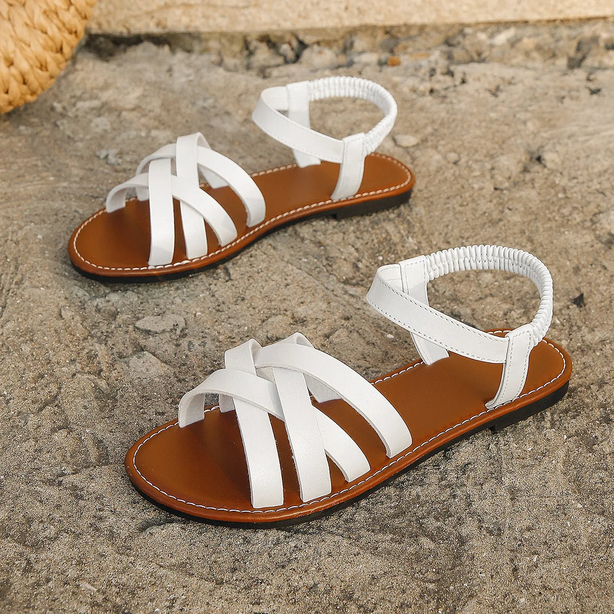 Luvik | Litte Roman tyyli Sandalet Nahka Slip on
