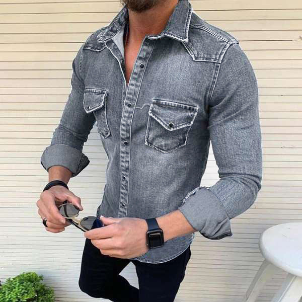 Luvik | Slim Fit Denim-paita Miehille
