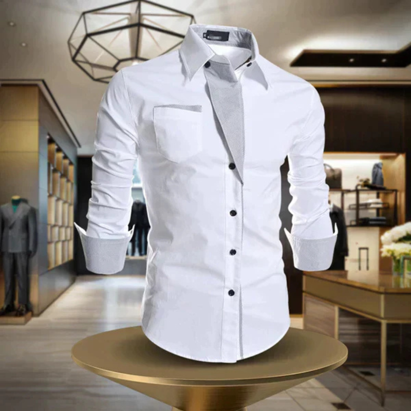 Luvik | Miesten Slim Fit Kauluspaita Pitkähiha Elegantti