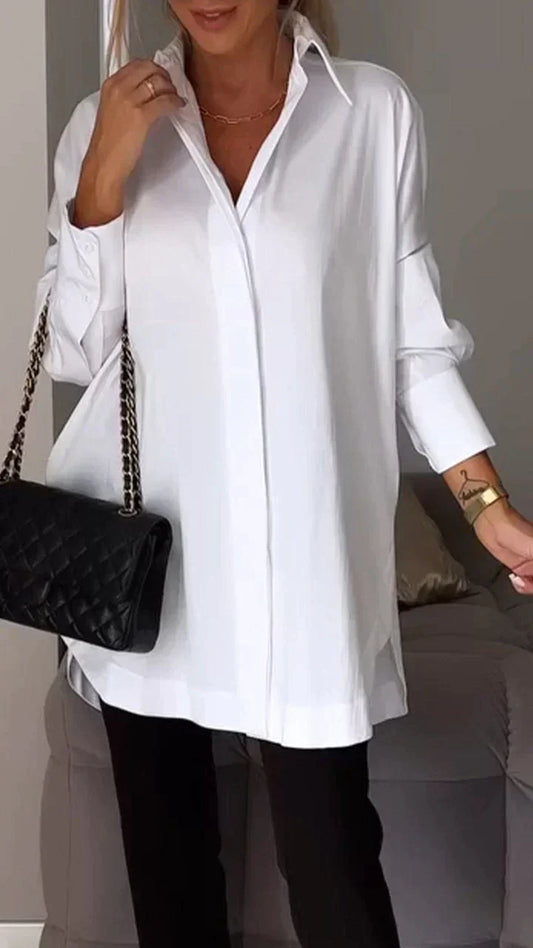 Luvik | T-shirt with cut-out neck white