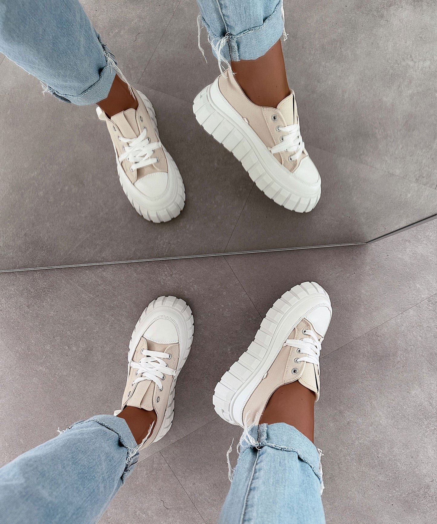 Luvik | Sneaker Beige Puuvilla - Mukavat vapaa-ajan kengät arkeen ja kesään