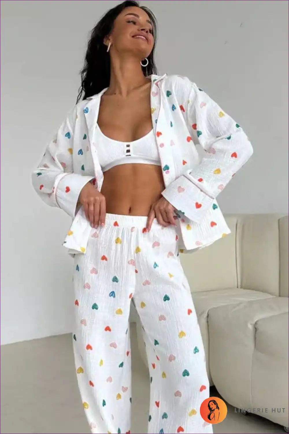 Luvik | Heart Confetti Loungewear Set - Mukava, tyylikäs mukavuus