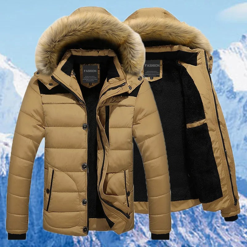 Luvik | Miesten Fleece turkis alas puuvilla Parka