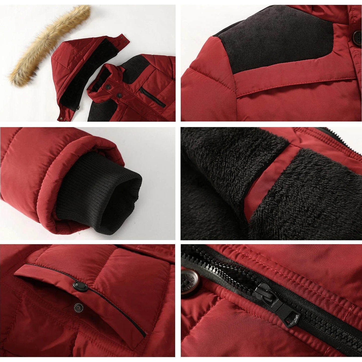 Luvik | Miesten Fleece turkis alas puuvilla Parka