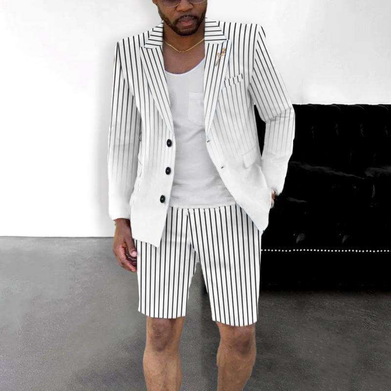 Luvik | Gradient Blazer & Shorts Set Sopiva istuvuus Yksirivinen blazer Käänteinen kaulus Kolme nappisuljenta Sopivat shortsit