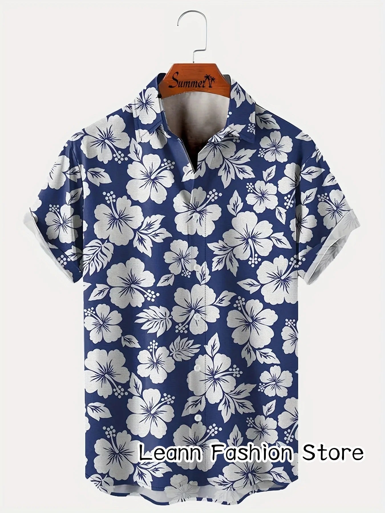 Luvik | sininen com hawaii paita miehet